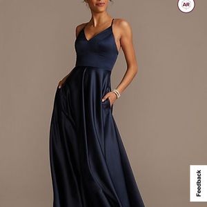 Spaghetti Strap Satin A-Line Bridesmaid Dress
